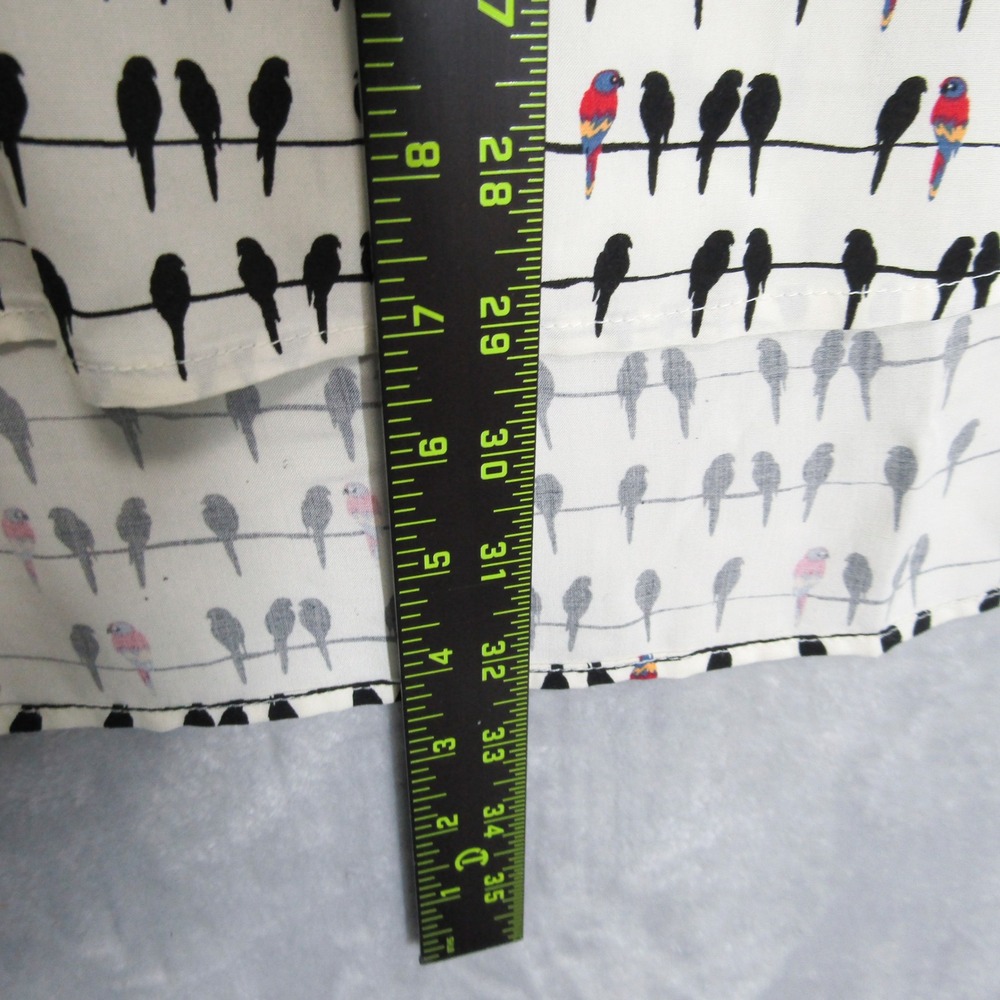 Jane and Delancey Bird Print Button Down Tunic Shirt Womens 2X Cream Rayon NWT - Picture 6 of 10